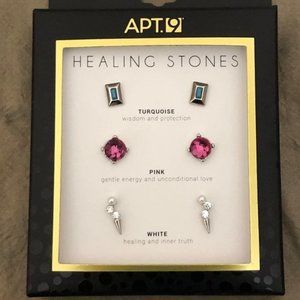 Apt 9 healing stones earrings trio